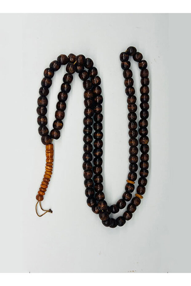 Wooden Black Tasbih/Rosary – 100 Round Beads | 14mm Big Bead Size | Elegant Prayer Beads