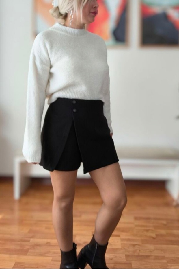 Kaşe Şort Etek oversize Geniş kalıp - 1