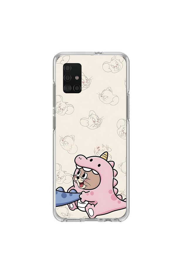 Samsung Galaxy A71 Compatible Transparent Case Couple Mouse 2 Design