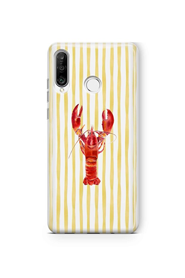 حافظة هاتف شفافة بنمط جراد البحر متوافقة مع هاتف هواوي P30 لايت - 1