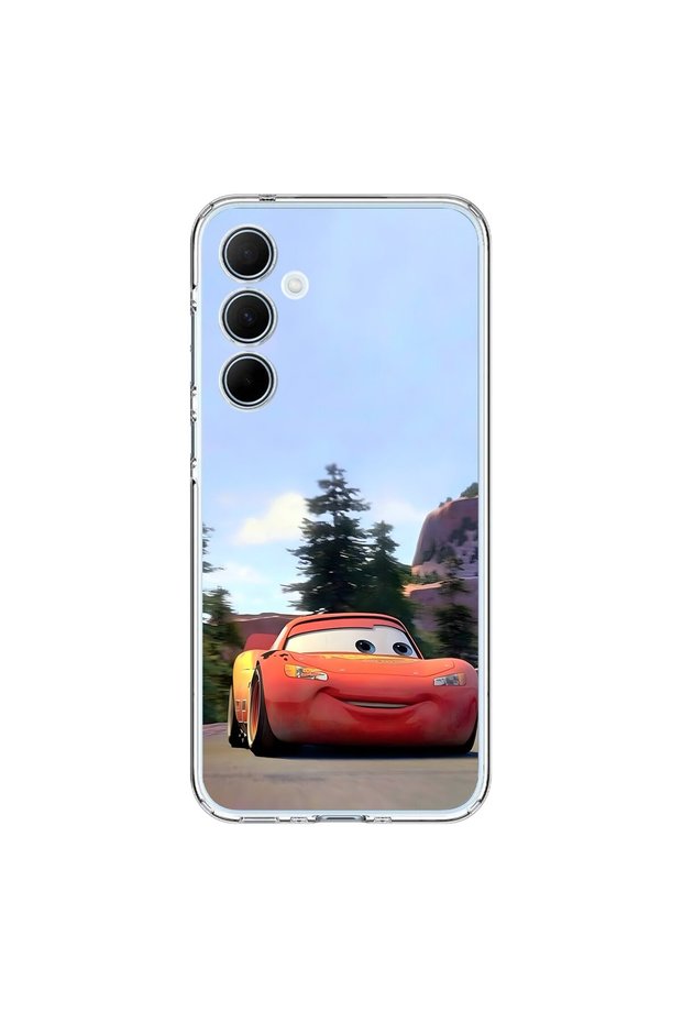 Samsung Galaxy A35 Compatible Transparent Case with Couple Mcq 1 Design