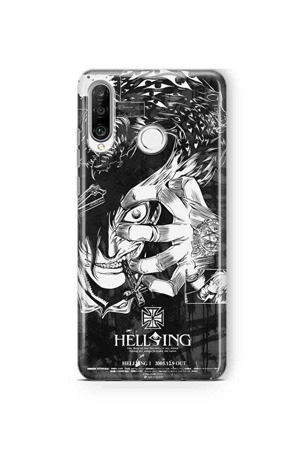 حافظة هاتف شفافة بنمط الرسوم المتحركة متوافقة مع هاتف هواوي P30 لايت - 1