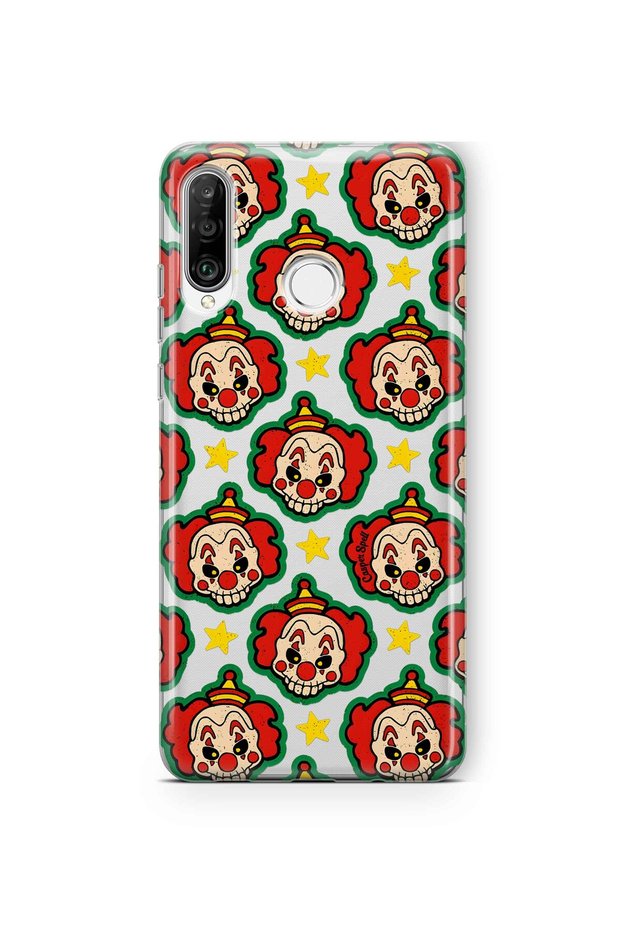 Huawei P30 Lite Compatible Clown Pattern Transparent Phone Case