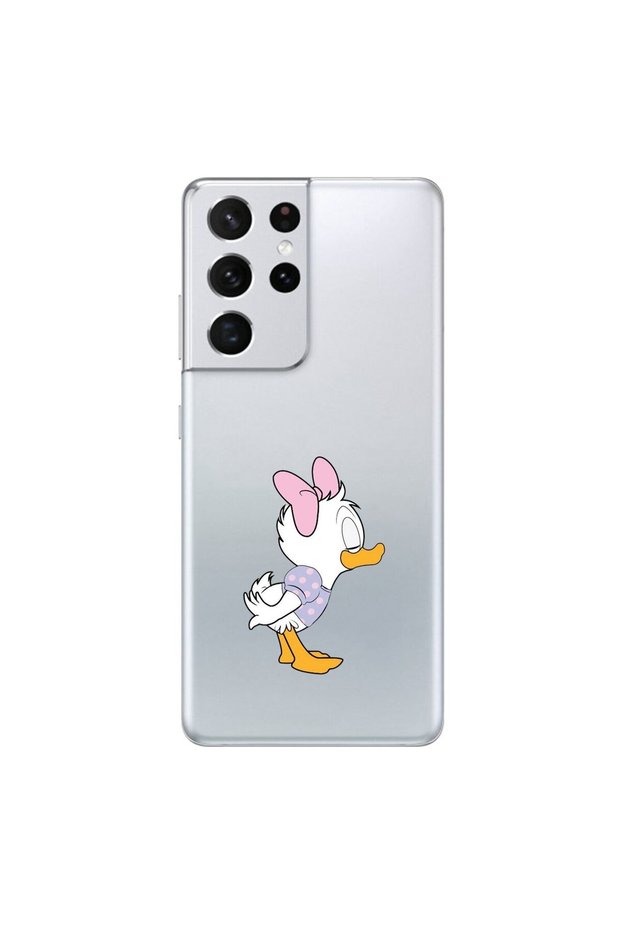 Samsung Galaxy S21 Ultra Compatible Transparent Case Couple Duck 1 Design