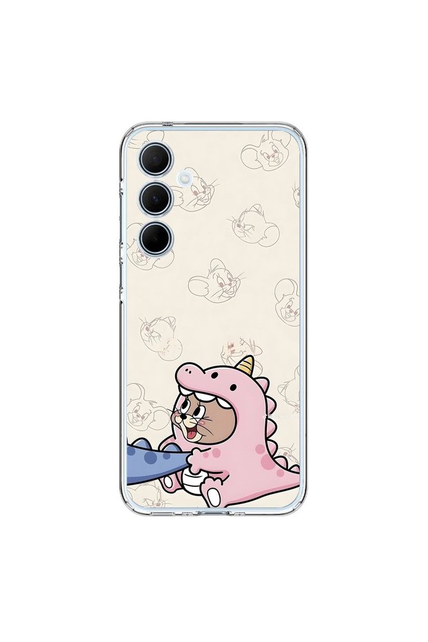 Samsung Galaxy A35 Compatible Transparent Case with Couple Mouse 2 Design