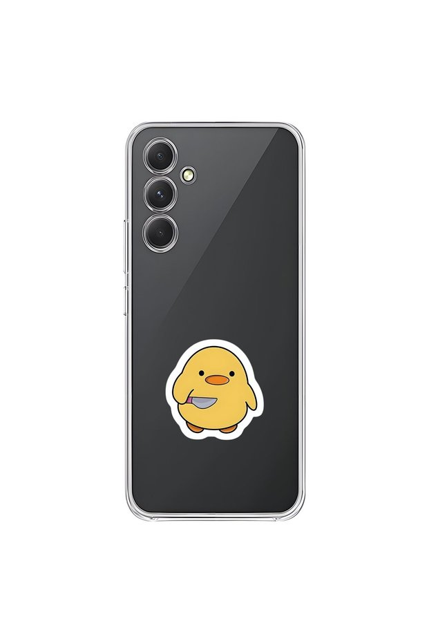 Samsung Galaxy A54 Compatible Transparent Case Couple Chick 1 Design
