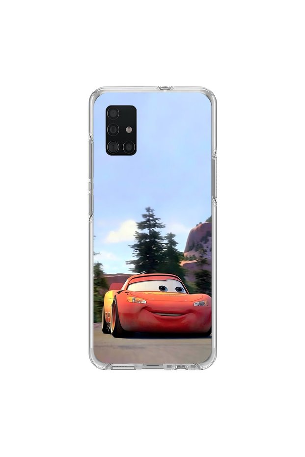 Samsung Galaxy A71 Compatible Transparent Case with Couple Mcq 1 Design