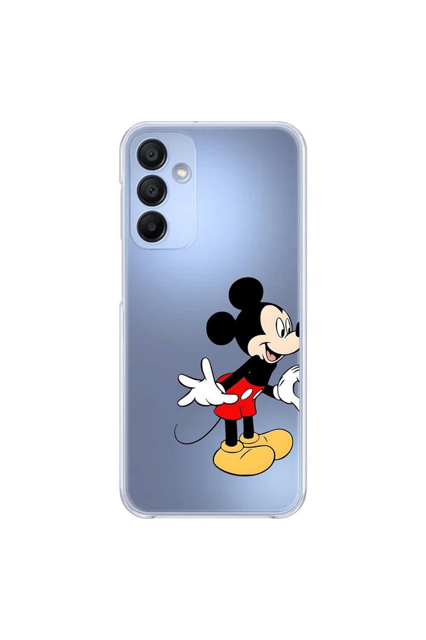 Samsung Galaxy A15 Compatible Transparent Case Couple Mickey 1 Design