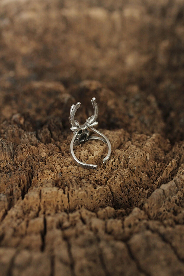 Adjustable Antler Design Men's Ring - 2