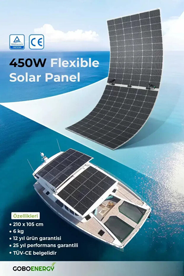 450W Monokristal Halfcut Flexible - Esnek Güneş Paneli Marin Tipi Solar Panel - 2