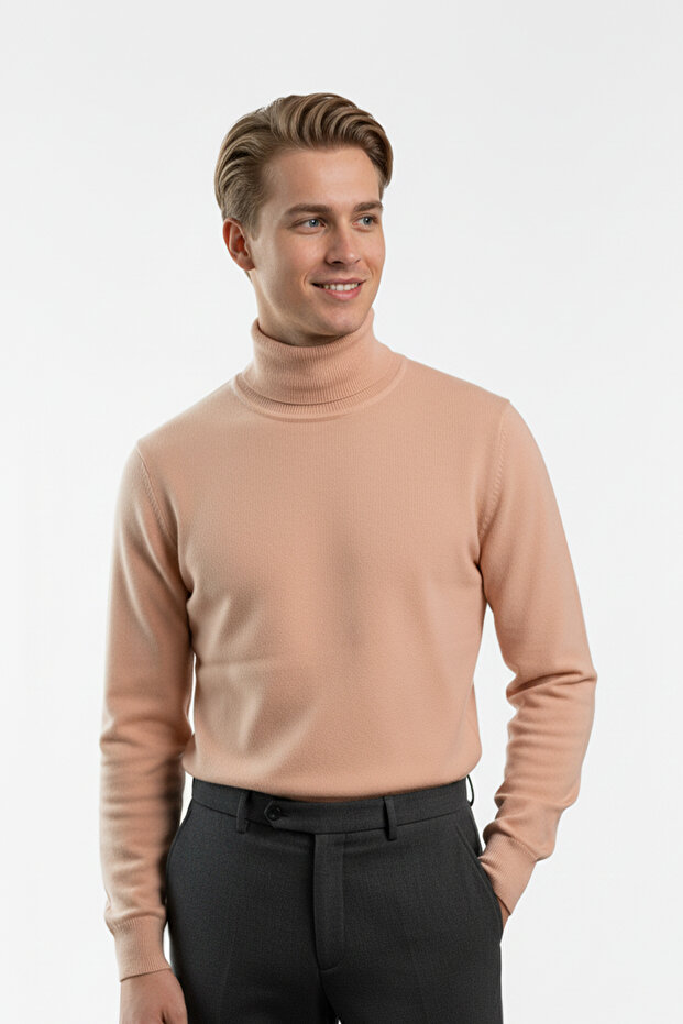 سترة رجالية ذات ياقة دائرية سادة اللون - 1