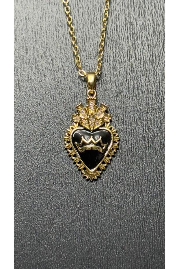 Taçlı Kalp Kolyesi - 2