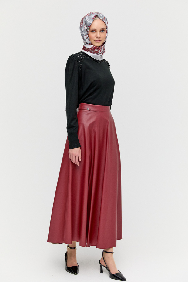 Suni Deri Kloş Etek - 2