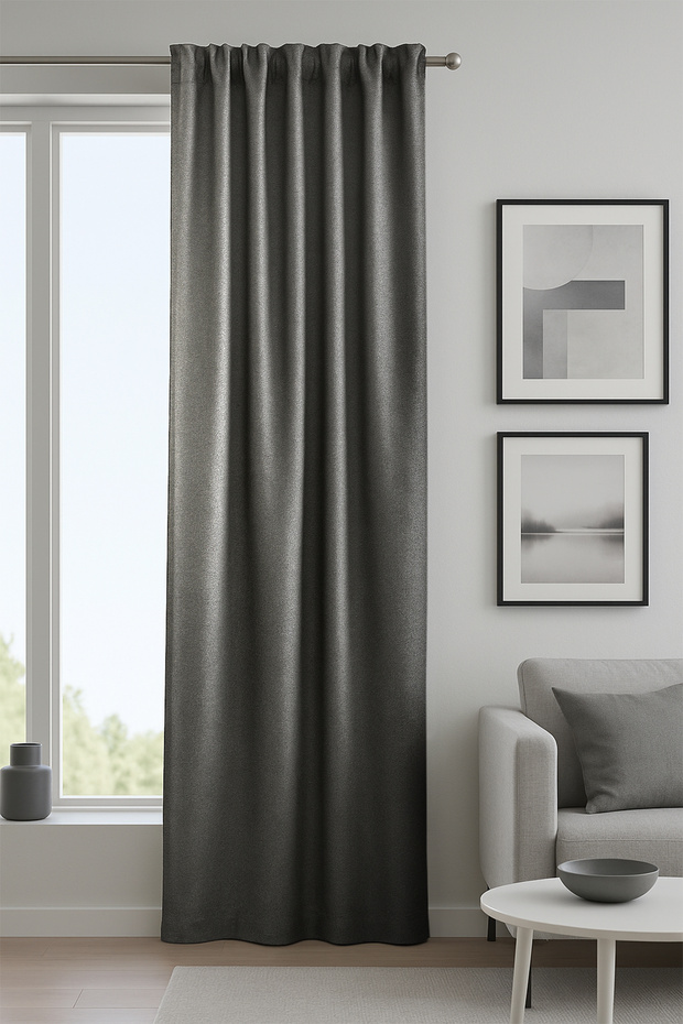 Salvino Blackout Background Curtain Dark Gray 140X245