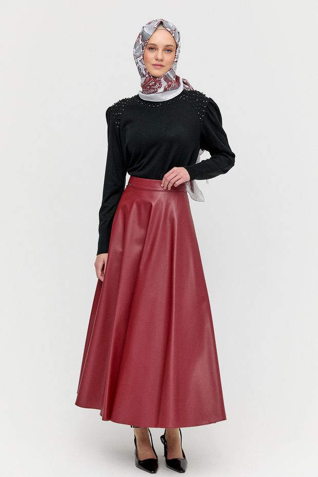 Suni Deri Kloş Etek - 3