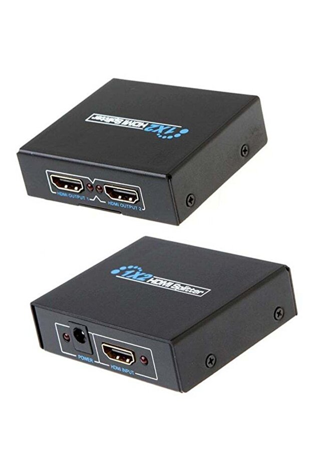 موزع HDMI صغير 1x2 من Generic لتلفزيون عالي الدقة، مسرح منزلي، أسود