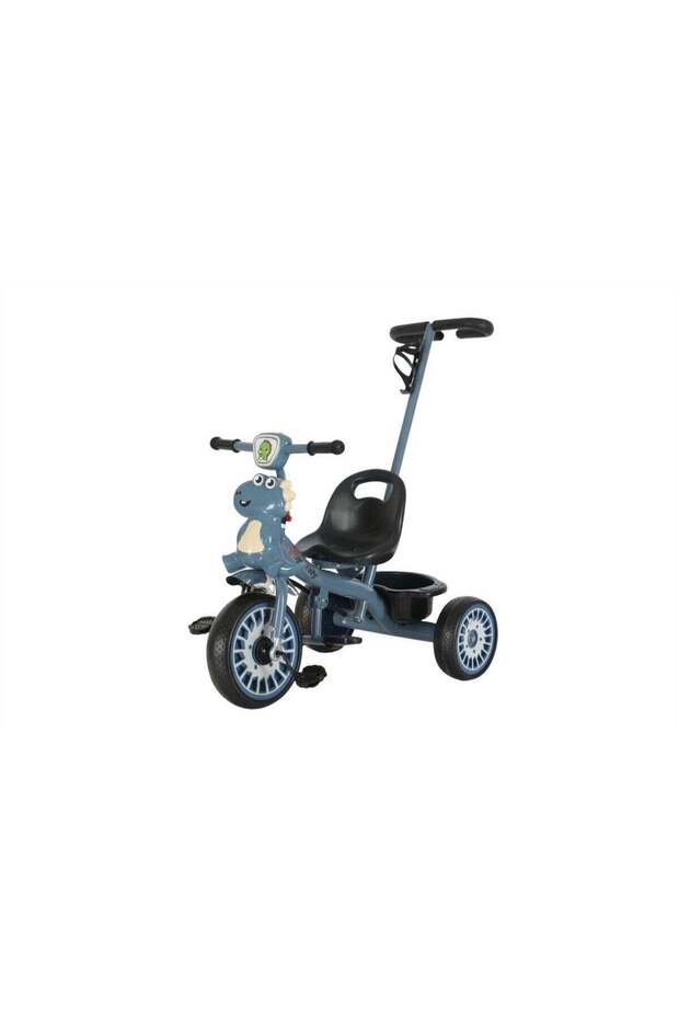 Dino Smart Plug & Play Tricycle with Free Wheel Pedal & Adjustable Push Handle - Blue