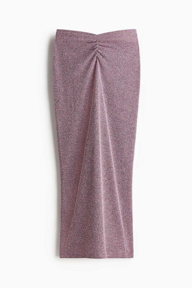 Knitted ruched-detail skirt