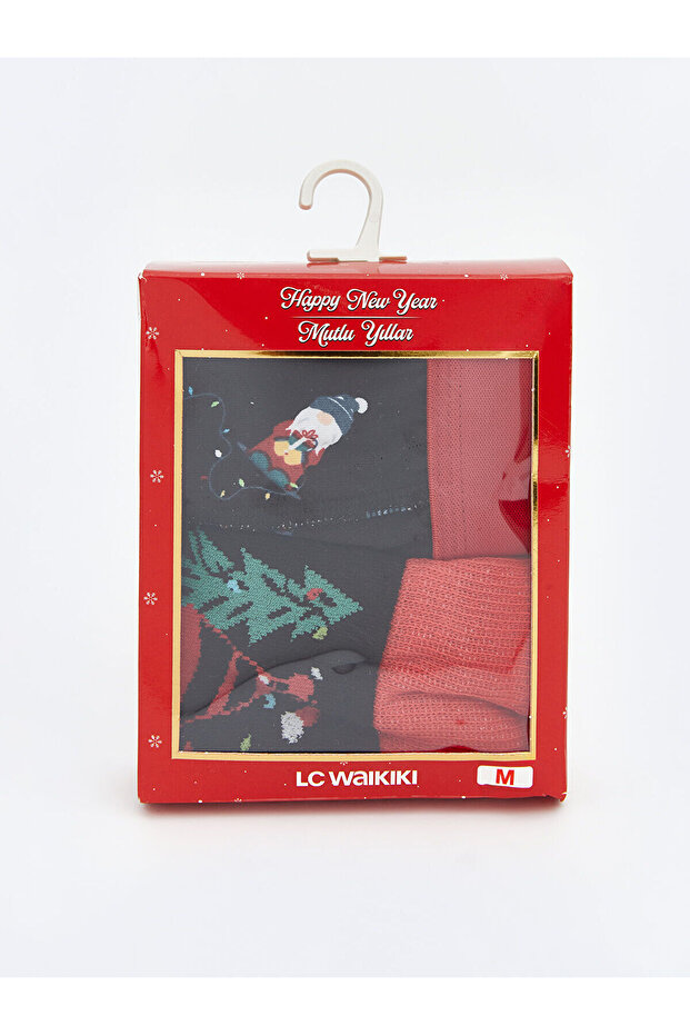 Yılbaşı Temalı Erkek Boxer ve Çorap - 2