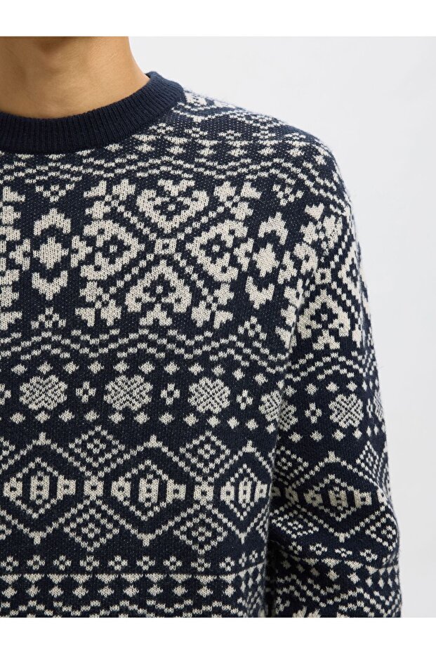Pullover mit Rundhalsausschnitt Wollmix - 5