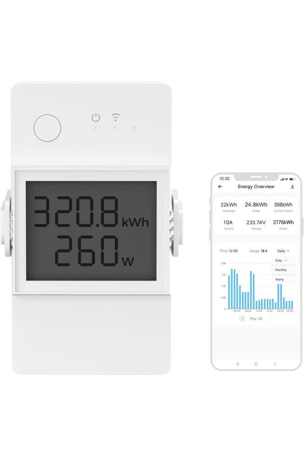 POW Elite R3 POWR316D WiFi smart relay, 16A LCD display - 1
