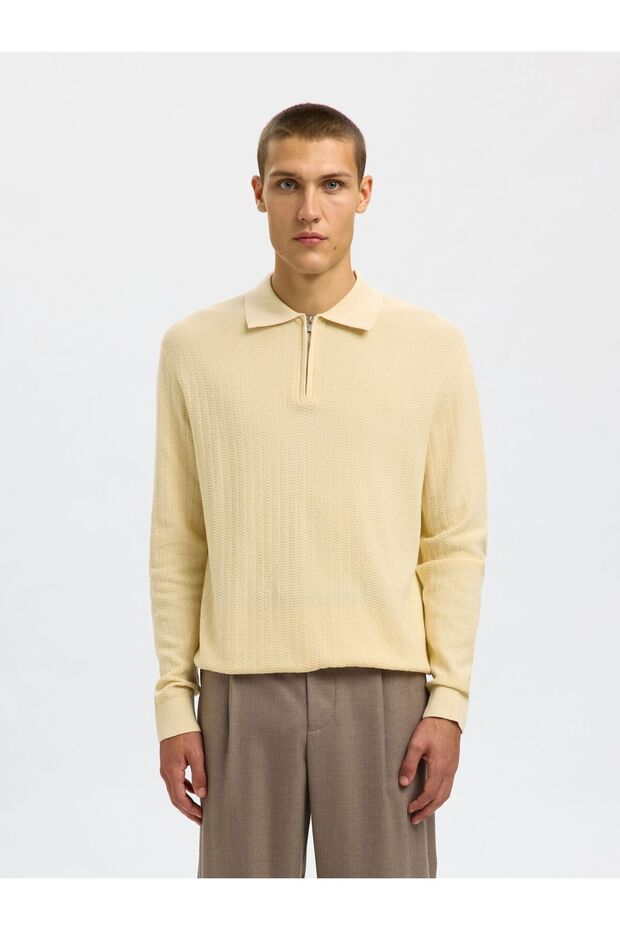 Langarm-Poloshirt 100% Baumwolle