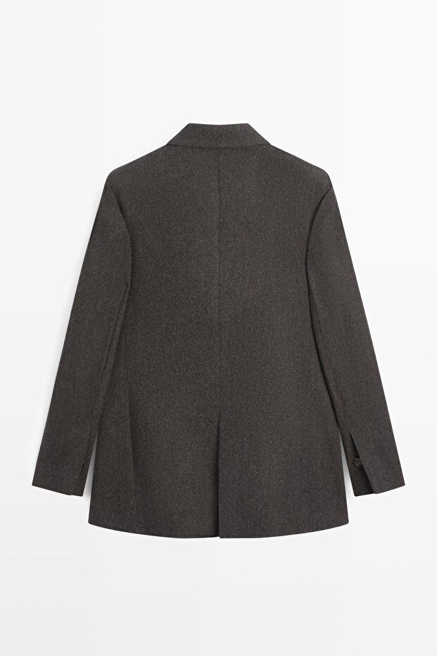 100% wool flannel lapel jacket - 8