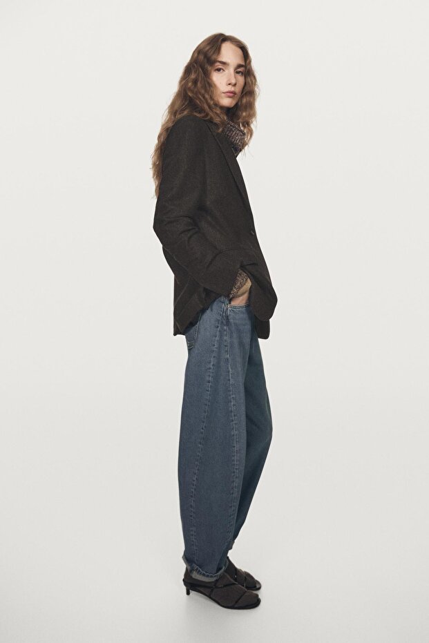 100% wool flannel lapel jacket - 4