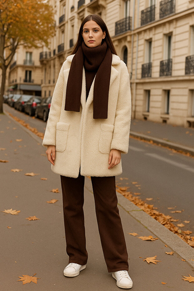 Kadın Triko atkı Acı Kahve - 4