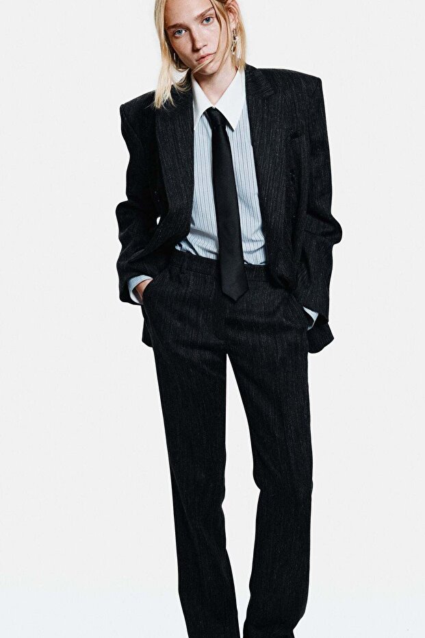 Tailored wool-blend trousers