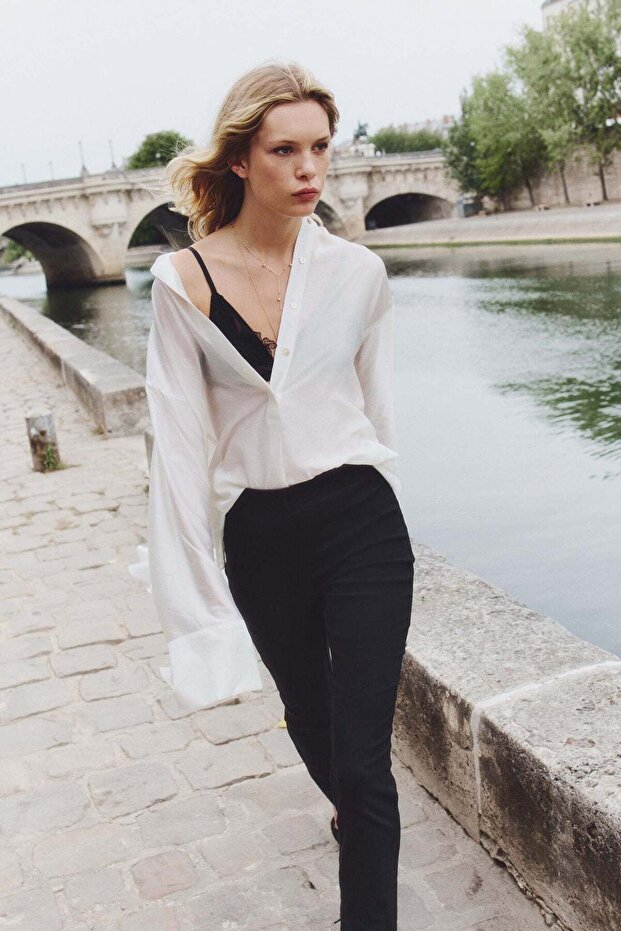Zip-hem trousers