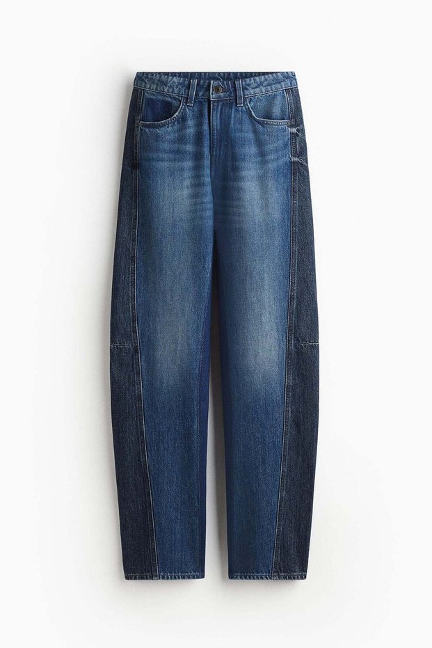 Two-toned wide-leg jeans