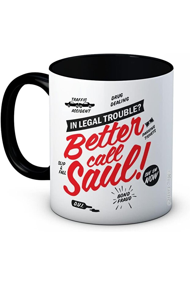 كوب قهوة سيراميكي بطبعة "Better Call Saul - Breaking Bad" (أسود)