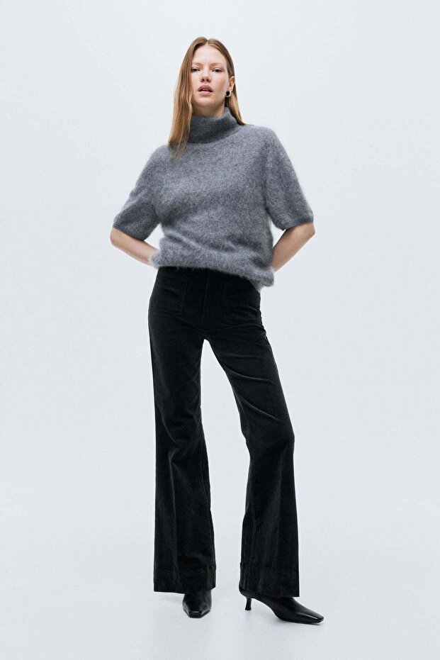 Flared corduroy trousers