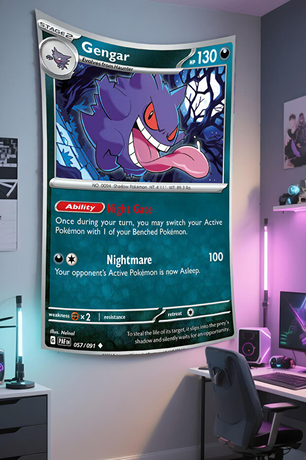 Pokemon Printed Wall Covering – Animated Theme, High-Quality Fabric, Tapestry Wall Carpet