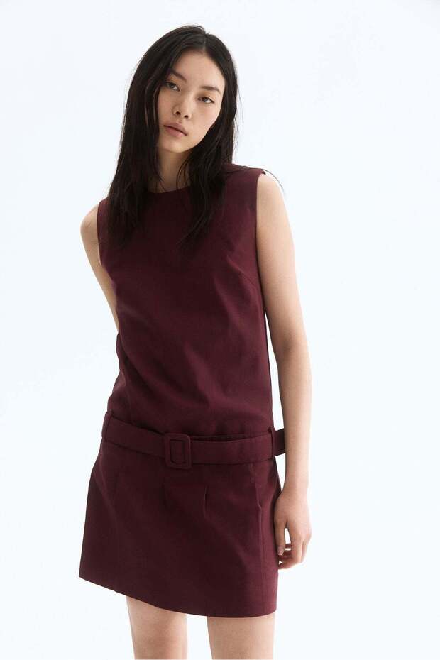 Belted shift dress