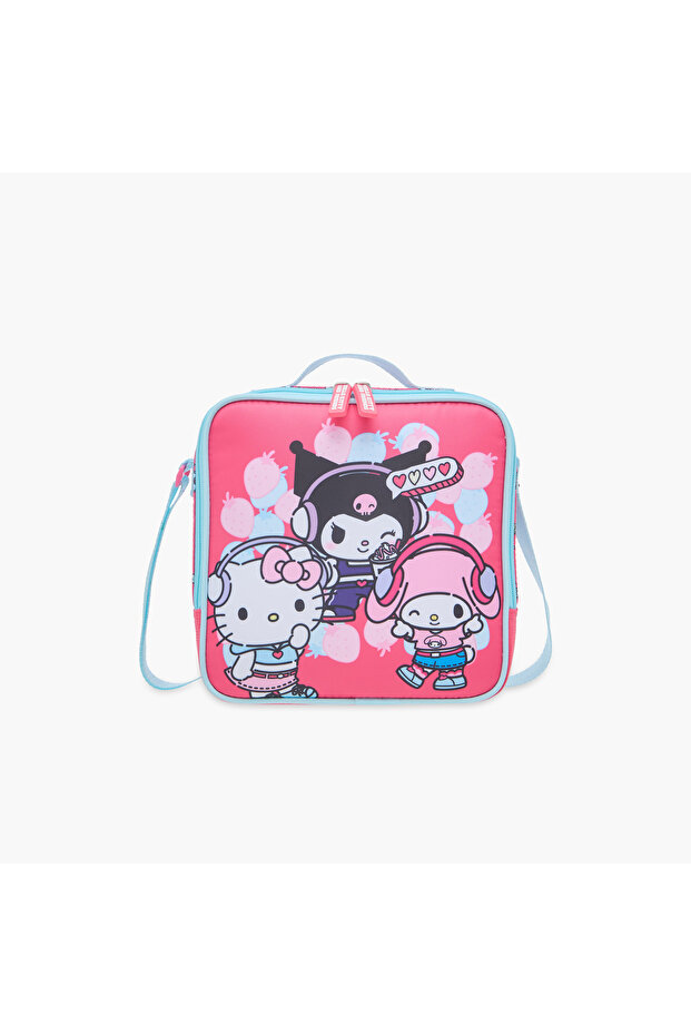Hello Kitty and Friends Print Lunch Bag with Zip Closure