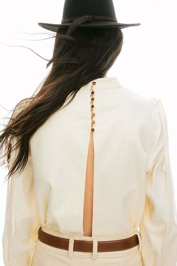 Linen-blend blouse - 5