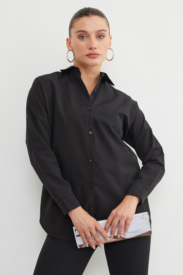 Basic Düğmeli Gömlek - 1