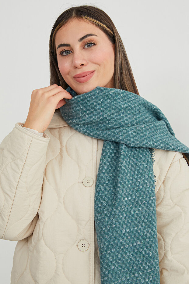 Square Patterned Shawl - 4