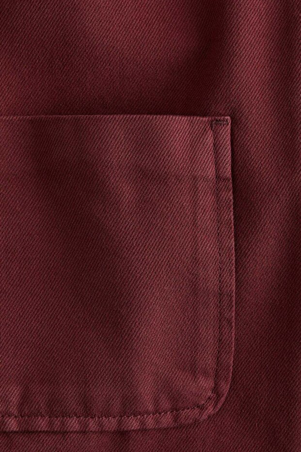 سترة من قماش قطني مائل مع ياقة - 5