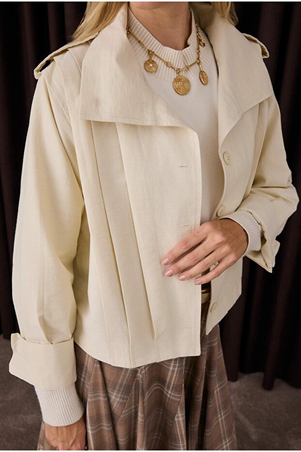 Jachetă scurtă plisată Bone - 4