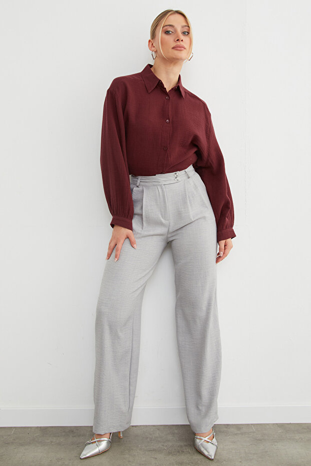 Basic Oversize Gömlek - 5