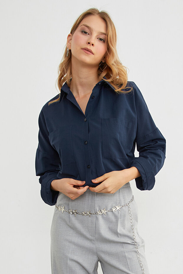 Basic Çift Cepli Gömlek - 6