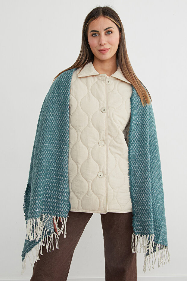 Square Patterned Shawl - 2