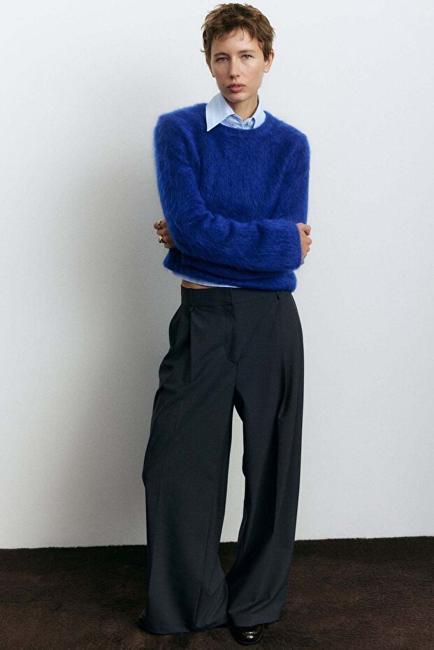 Wool-blend tailored trousers