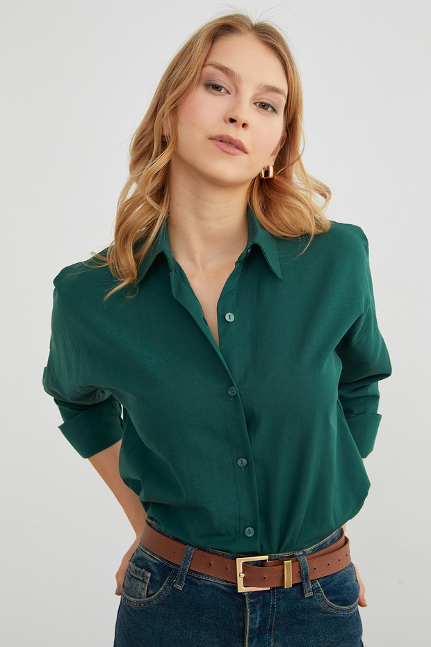 Basic Düğmeli Gömlek - 1