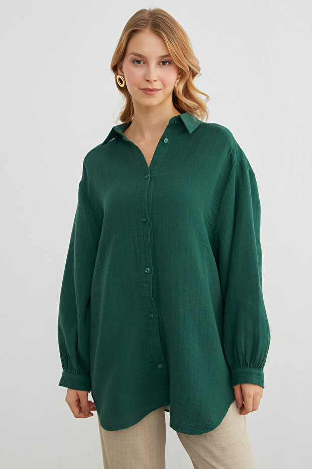 Basic Oversize Gömlek - 3