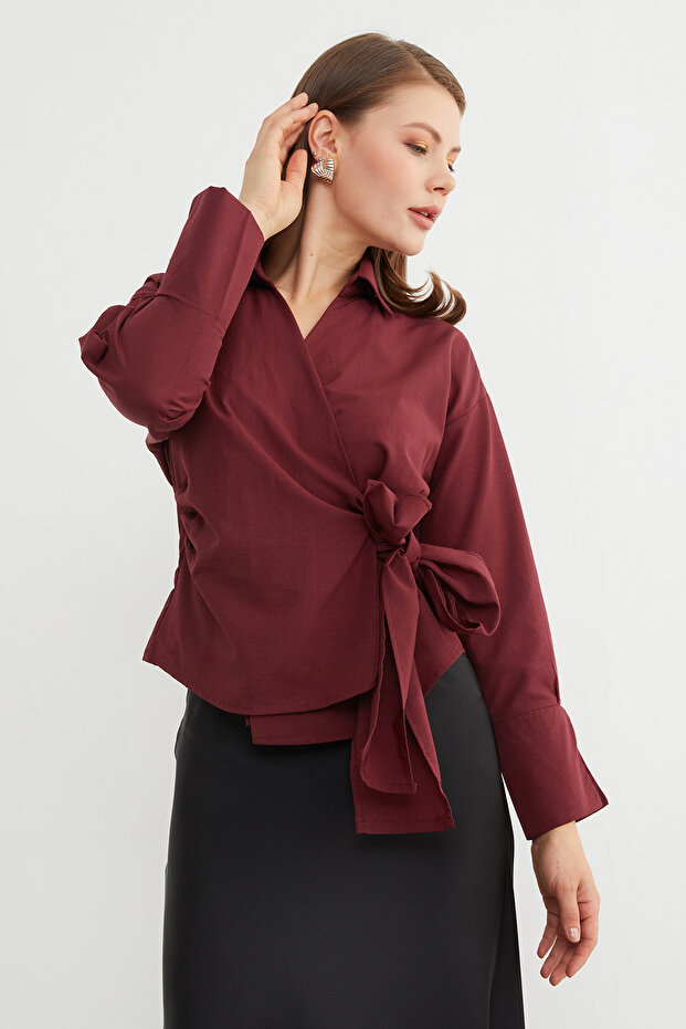 Basic Kruvaze Bağlamalı Gömlek - 3