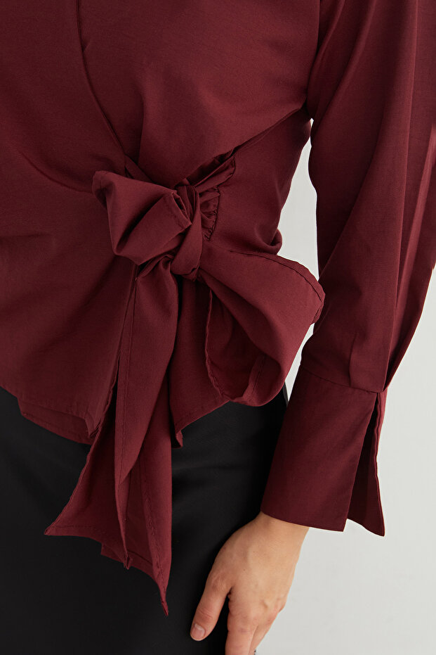 Basic Kruvaze Bağlamalı Gömlek - 5